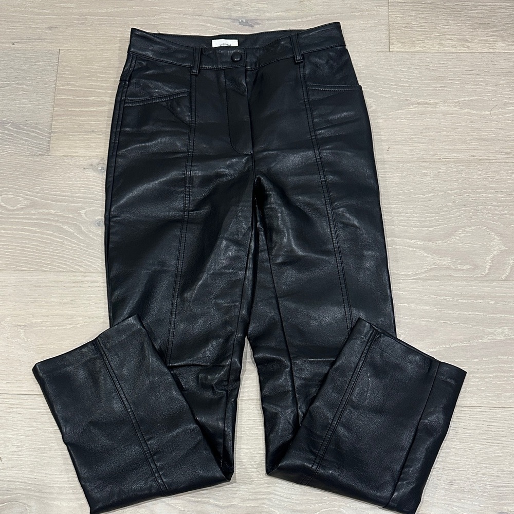 Aritzia Black Leather Pants